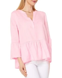 Lilly Pulitzer 3/4 Sleeve Bekah Linen Top | Shirts & Tops -Modish Look Shop 61fymcQxp8L. AC SR736920