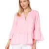 Lilly Pulitzer 3/4 Sleeve Bekah Linen Top | Shirts & Tops