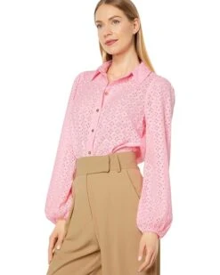 Lilly Pulitzer Sea Breeze Eyelet Button-Down | Shirts & Tops -Modish Look Shop 710KVEbMOJL. AC SR736920
