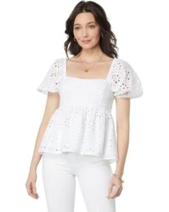 Lilly Pulitzer Kay Short Sleeve Eyelet Top | Shirts & Tops