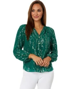 Lilly Pulitzer Saige Long Sleeve Silk Top | Shirts & Tops