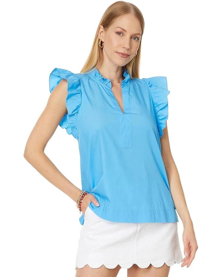 Lilly Pulitzer Klaudie Ruffle Sleeve Cotton Top | Shirts & Tops 7 Lilly Pulitzer Klaudie Ruffle Sleeve Cotton Top | Shirts & Tops - Image 5