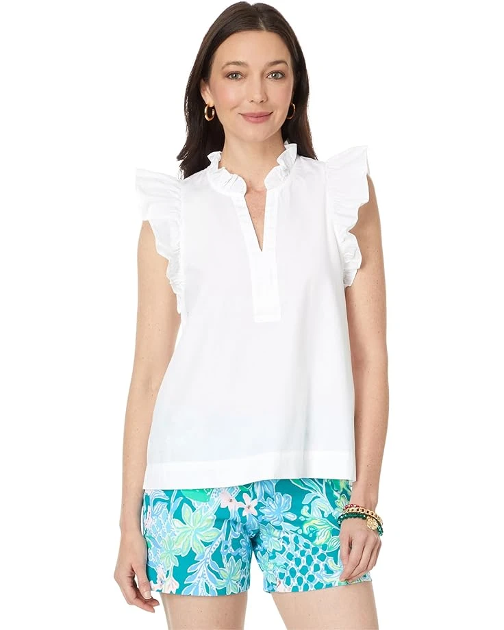 Lilly Pulitzer Klaudie Ruffle Sleeve Cotton Top | Shirts & Tops 8 Lilly Pulitzer Klaudie Ruffle Sleeve Cotton Top | Shirts & Tops - Image 6