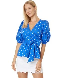 Lilly Pulitzer Kara Cotton Wrap Top | Shirts & Tops