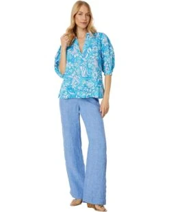 Lilly Pulitzer Mialeigh Elbow Sleeve Linen Top | Shirts & Tops 12 Lilly Pulitzer Mialeigh Elbow Sleeve Linen Top | Shirts & Tops -Modish Look Shop 71zmnOvvc6L. AC SR736920