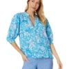 Lilly Pulitzer Mialeigh Elbow Sleeve Linen Top | Shirts & Tops -Modish Look Shop 813n9RdBUVL. AC SR736920